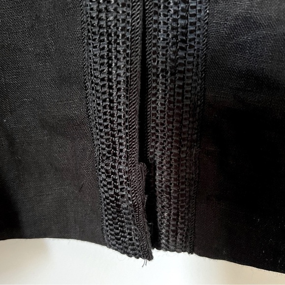 Soft Surroundings Desert Linen Tunic Top Black Embroidered Classic Playful Chic - Picture 10 of 15